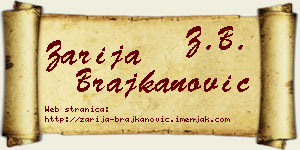Zarija Brajkanović vizit kartica